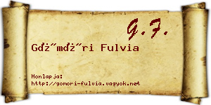 Gömöri Fulvia névjegykártya